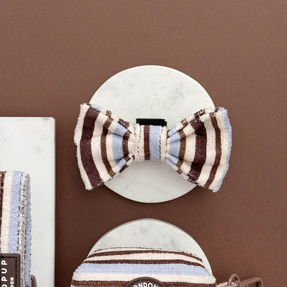 Brown & Blue Stripes Bow Tie