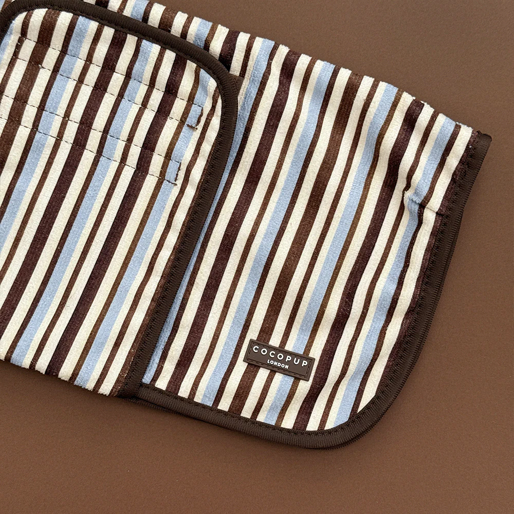 Brown & Blue Stripes Drying Robe - Image 4