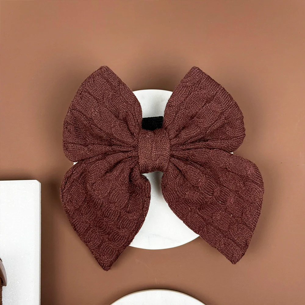 Cable Knit Sailor Bow Tie - Hot Coco - Image 2