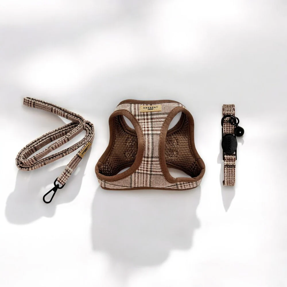 Cat Harness, Lead and Collar Bundle - Plaid