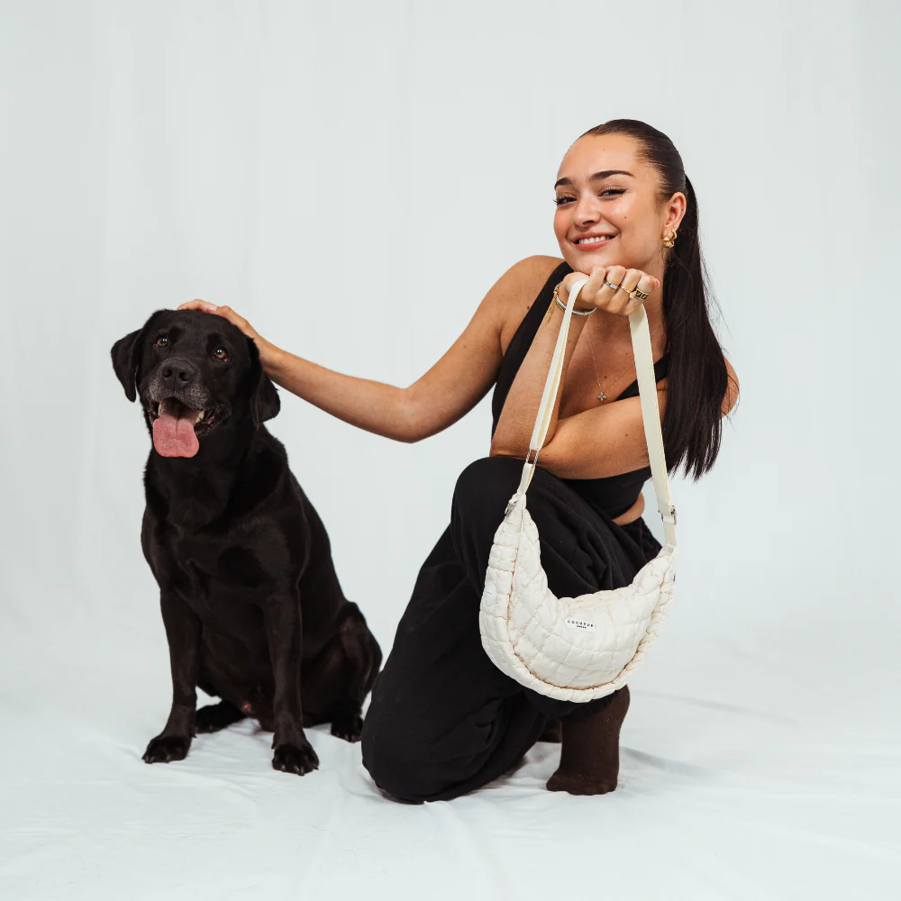 Crossbody Crescent Dog Walking Bag - Cloud - Image 6
