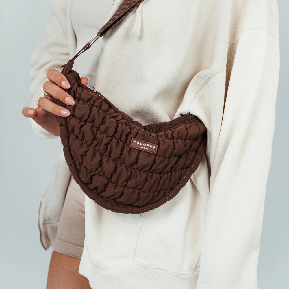 Crossbody Crescent Dog Walking Bag - Espresso - Image 4