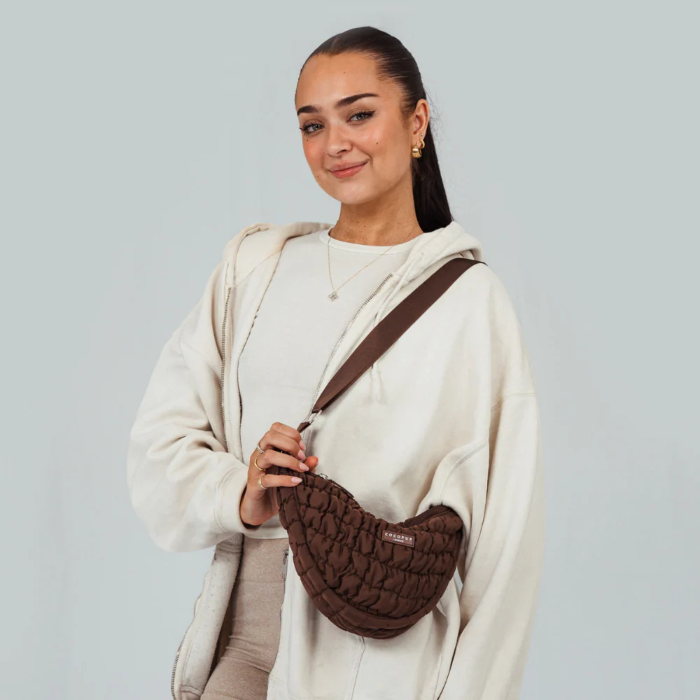 Crossbody Crescent Dog Walking Bag - Espresso - Image 5