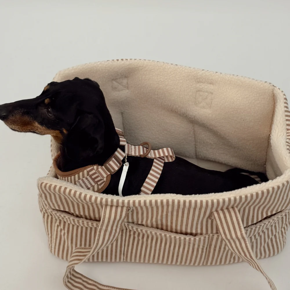 Dog Carrier - London Linen Stripes - Image 10