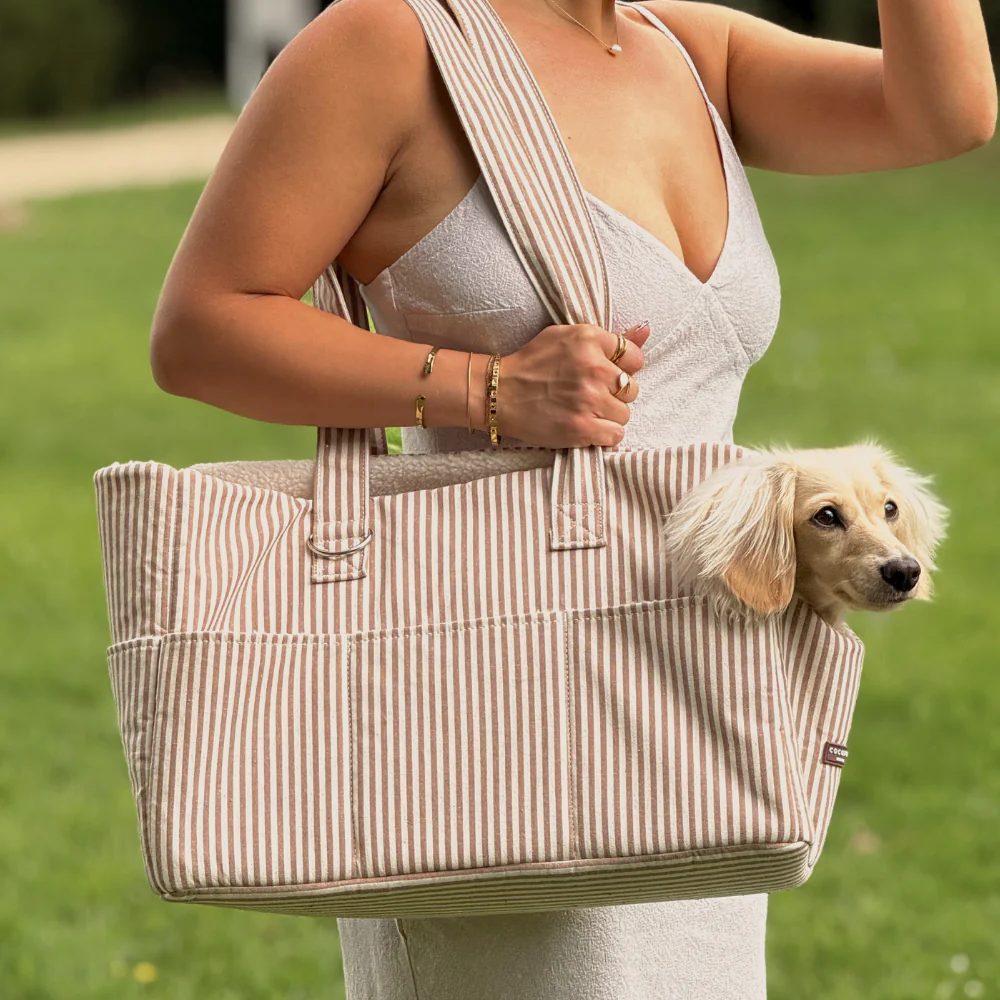 Dog Carrier - London Linen Stripes - Image 12