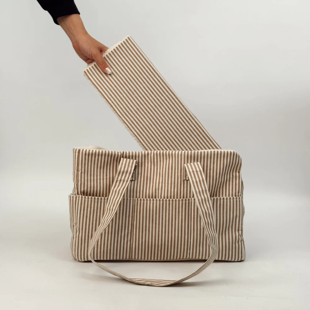 Dog Carrier - London Linen Stripes - Image 15