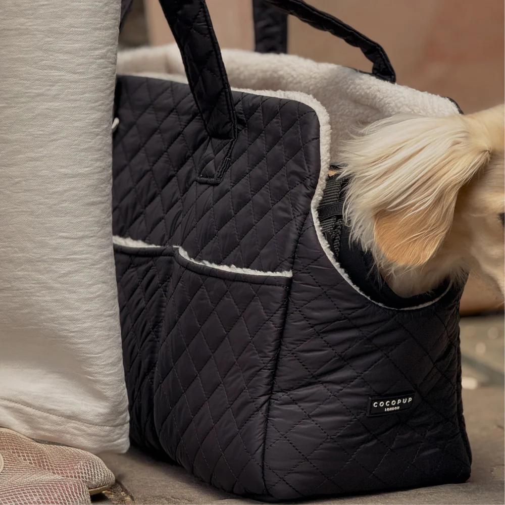 Dog Carrier - Quilted Black - Image 12