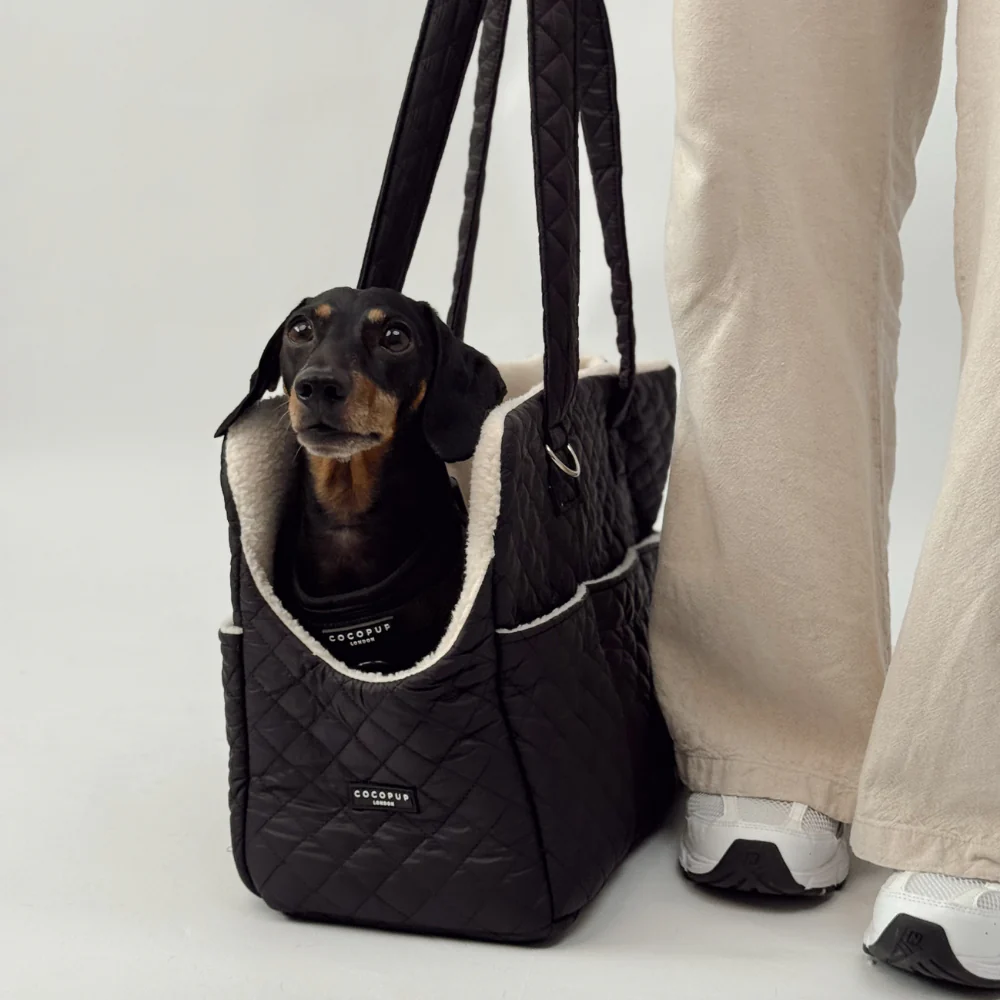 Dog Carrier - Quilted Black - Image 13