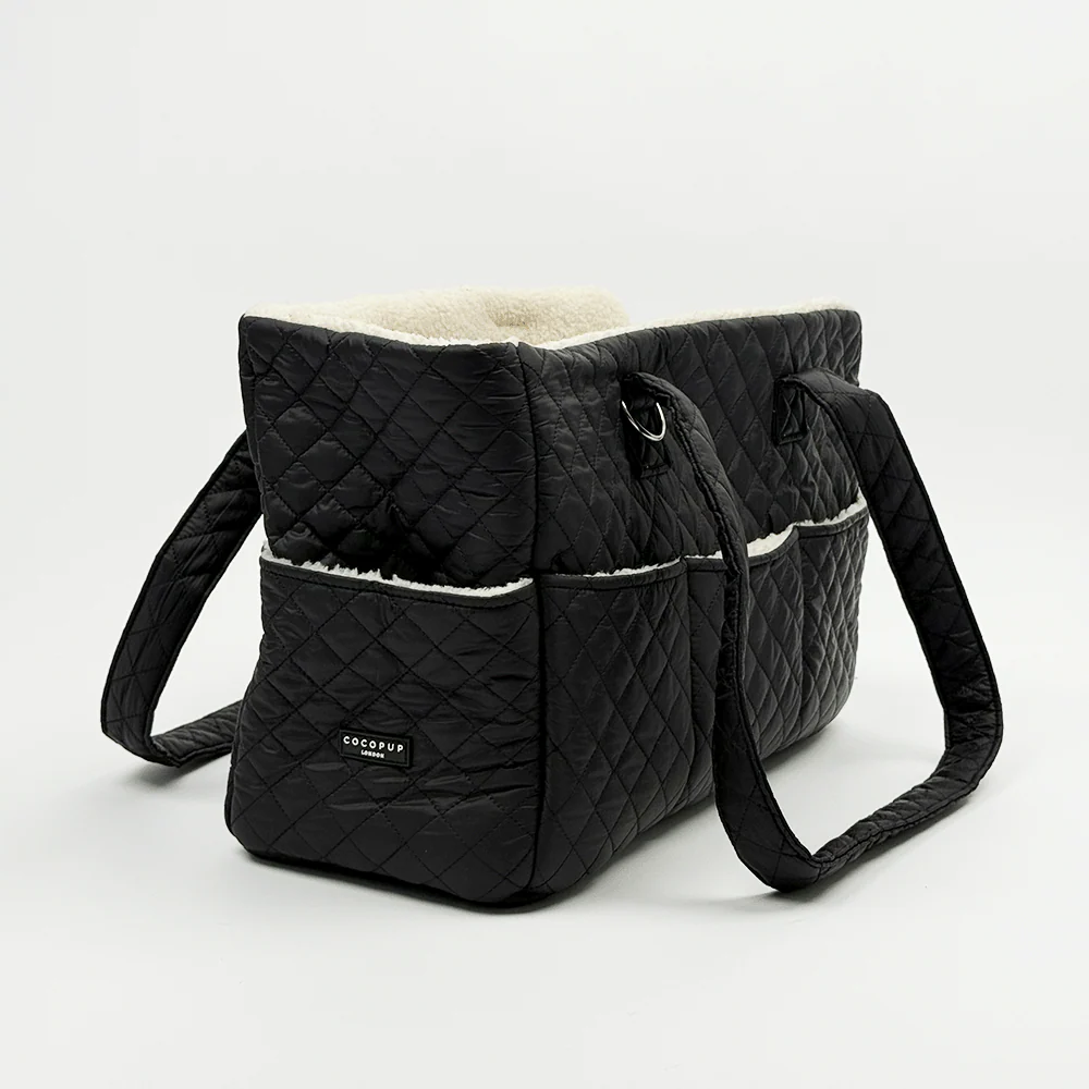 Dog Carrier - Quilted Black - Image 8