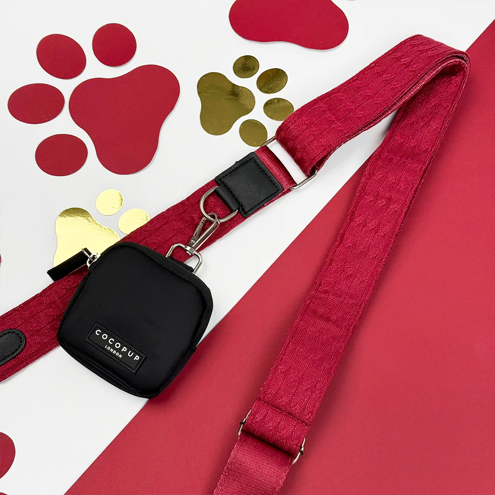 Dog Walking Bag Bundle - Mulled Wine Cable Knit - Image 2