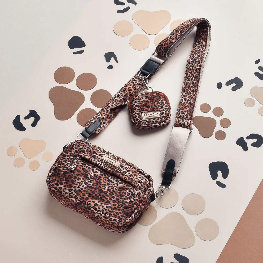 Dog Walking Bag - Quilted Leopard Pup - Image 4