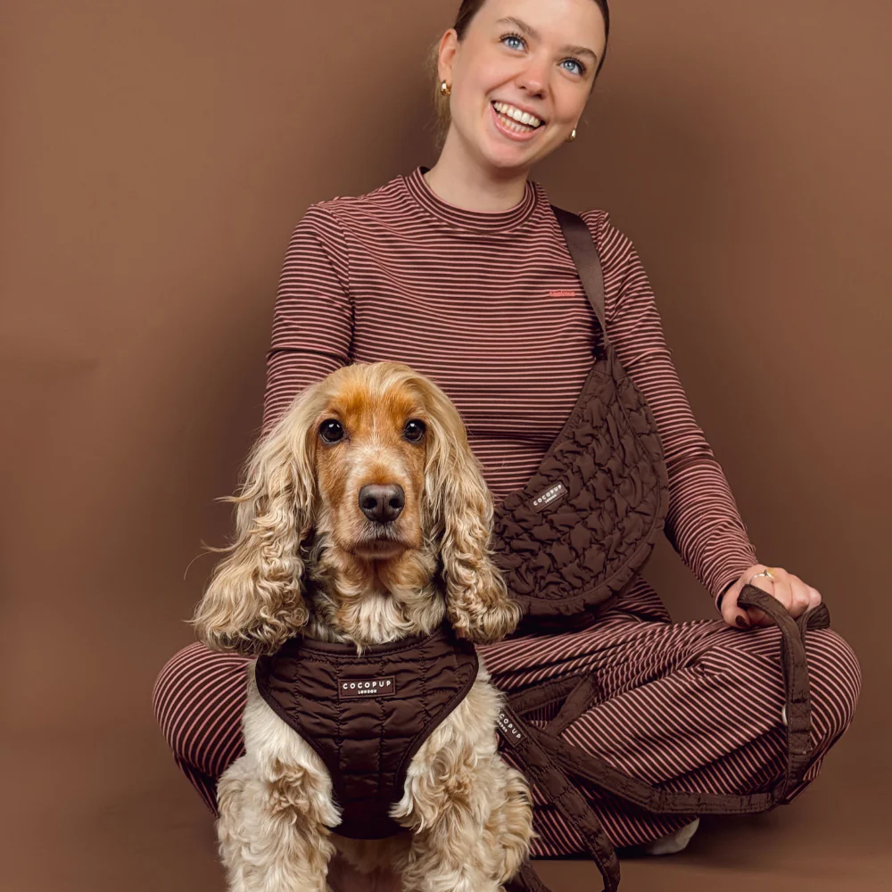 Espresso Quilted Adjustable Neck HARNESS - Image 7