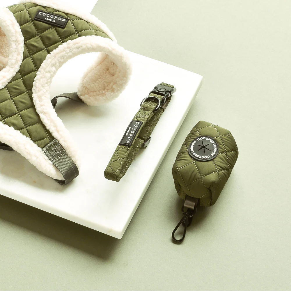 Khaki Quilted Poop Bag Holder - Image 3