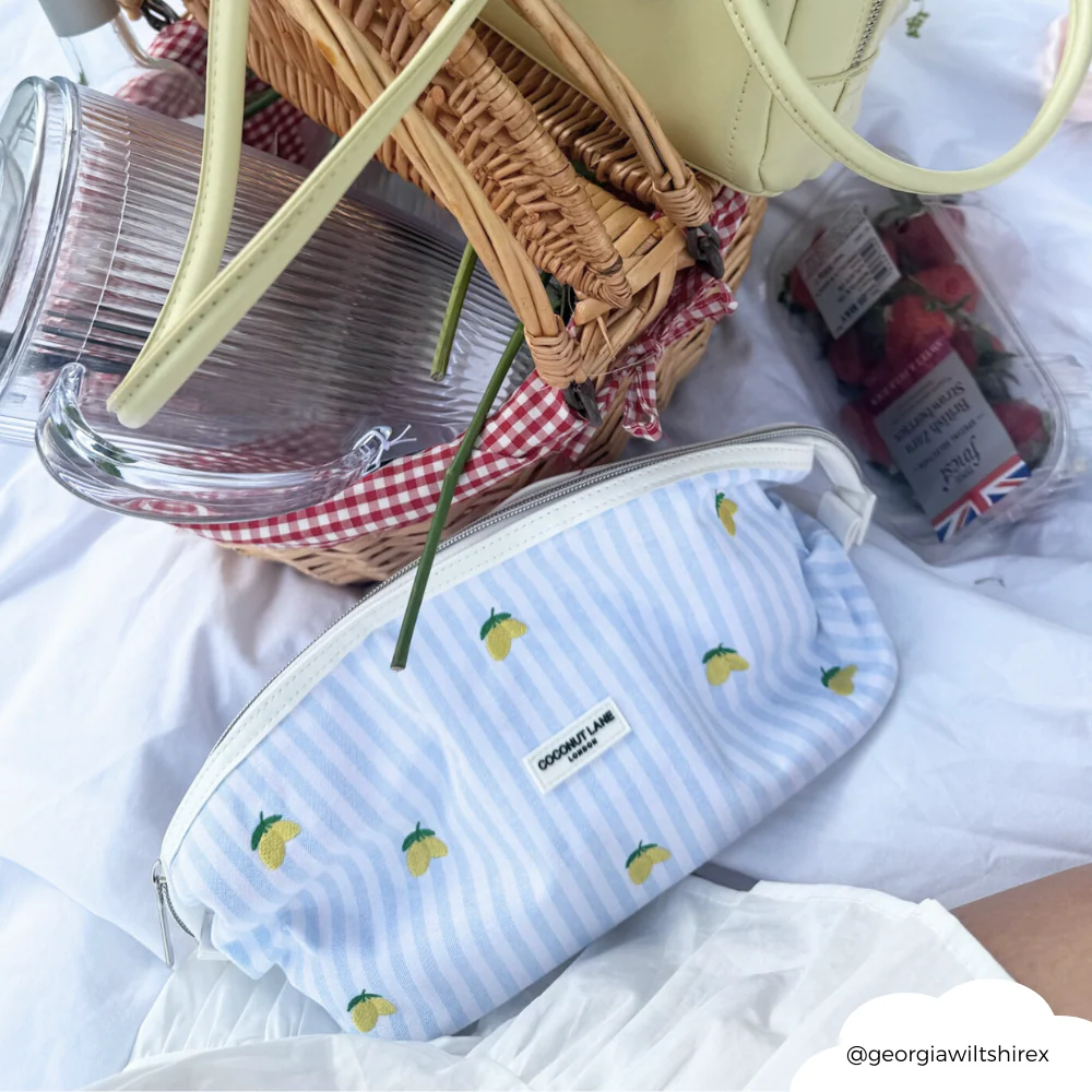 Living La Vida Lemon Expandable Makeup Bag - By Coconut Lane - Image 5
