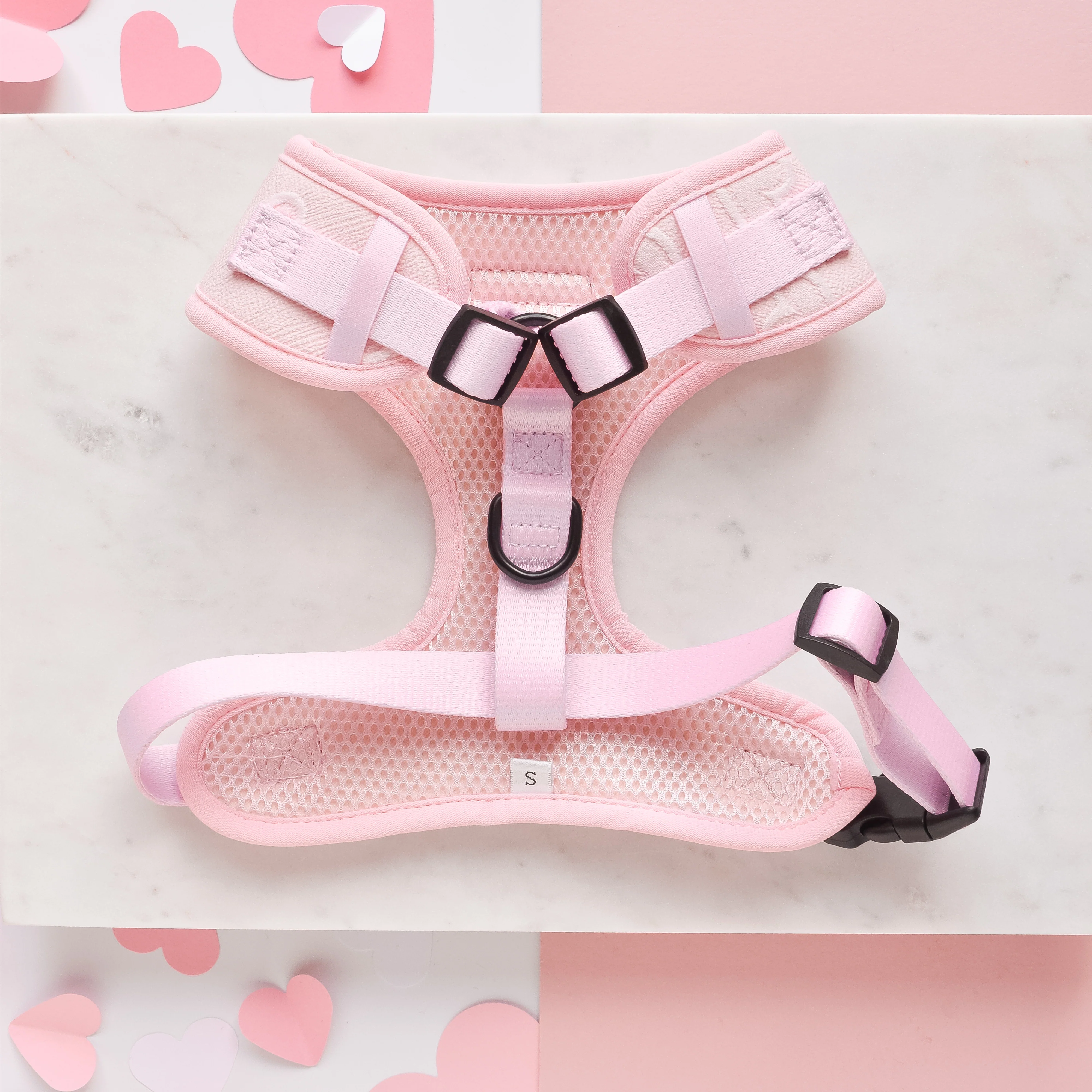 Luxe Adjustable Neck HARNESS - Baby Pink Heart - Image 5