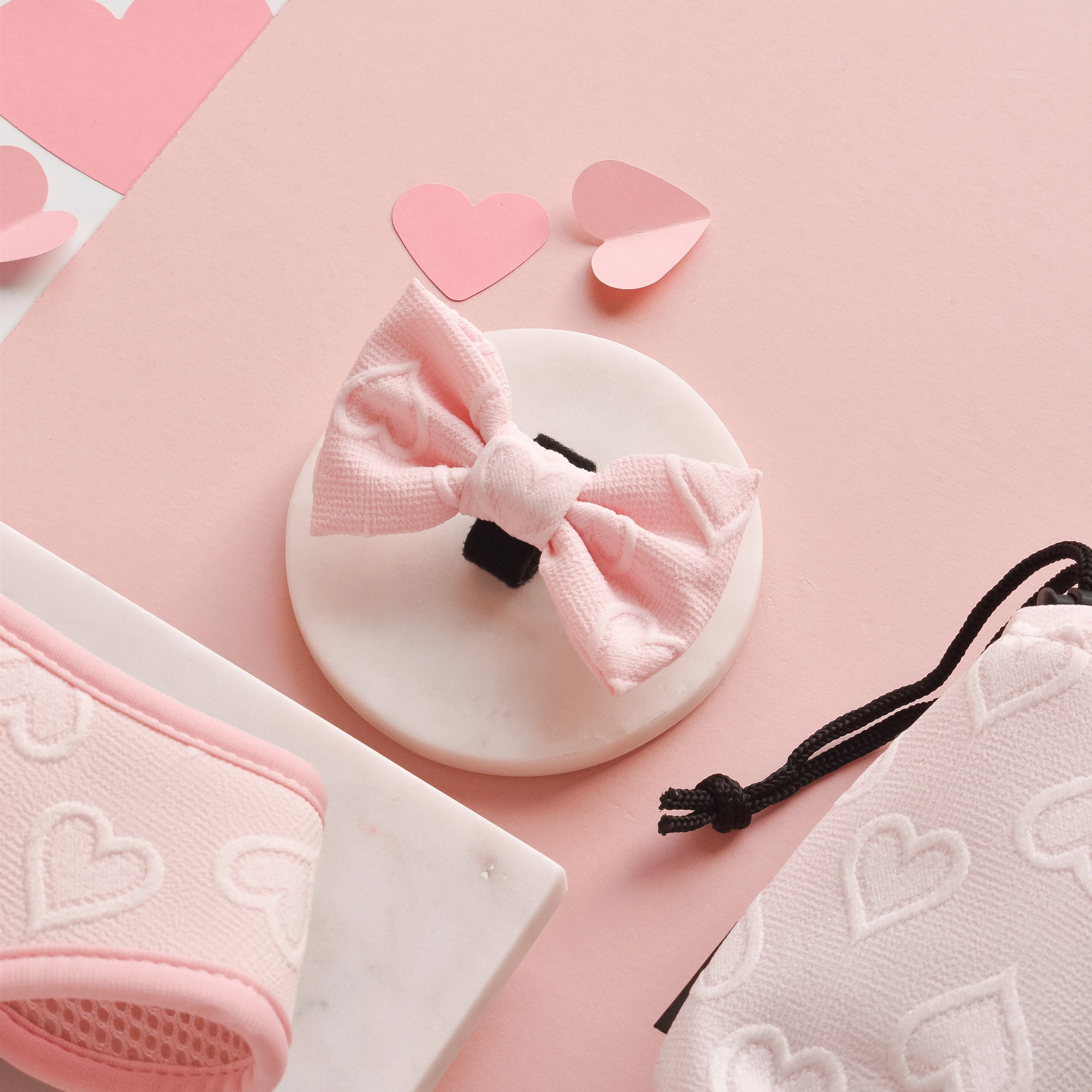 Luxe Bow Tie - Baby Pink Heart - Image 2