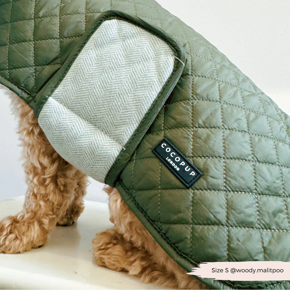 Quilted Dog Coat - Country Khaki - Image 18