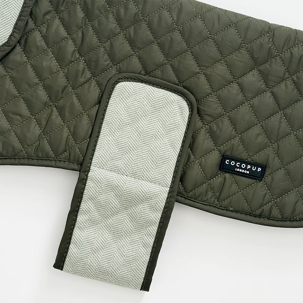 Quilted Dog Coat - Country Khaki - Image 5
