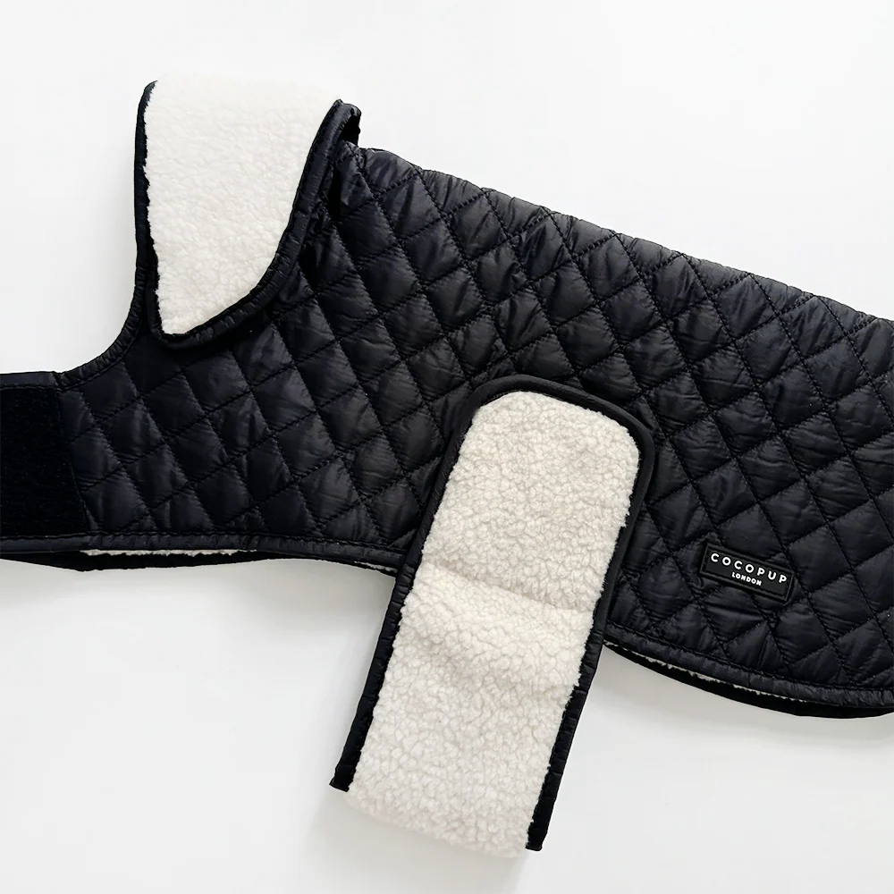 Quilted Dog Coat - Midnight Black - Image 3