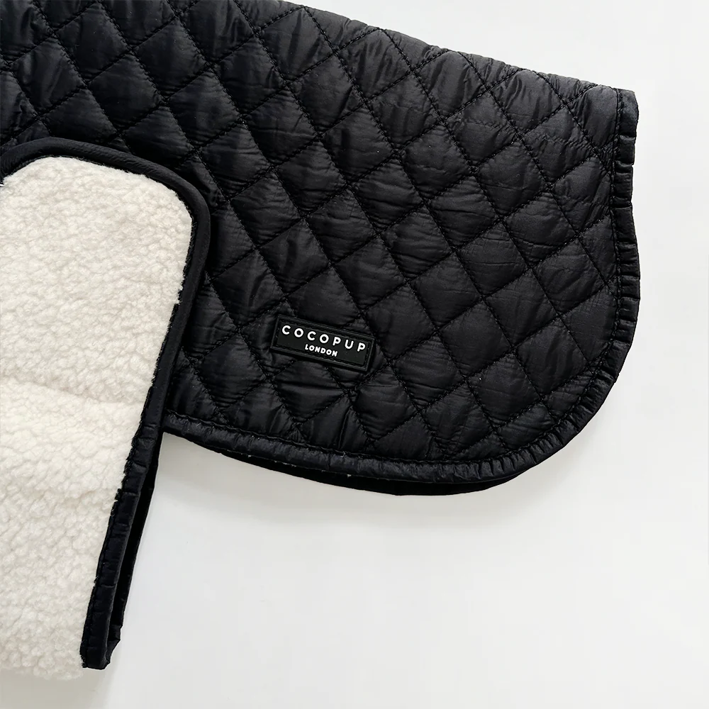 Quilted Dog Coat - Midnight Black - Image 4