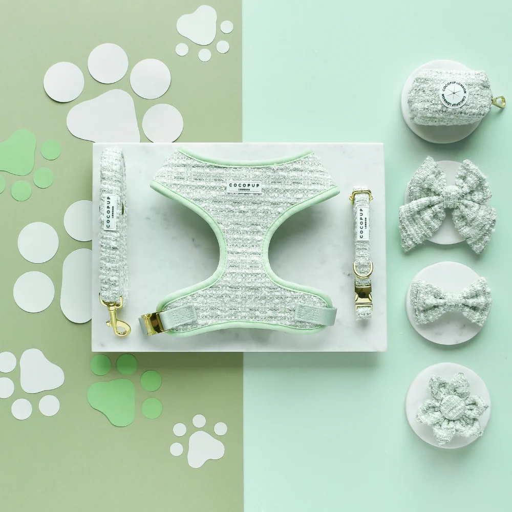 Matcha Textured Tweed Collar Flower - Image 2