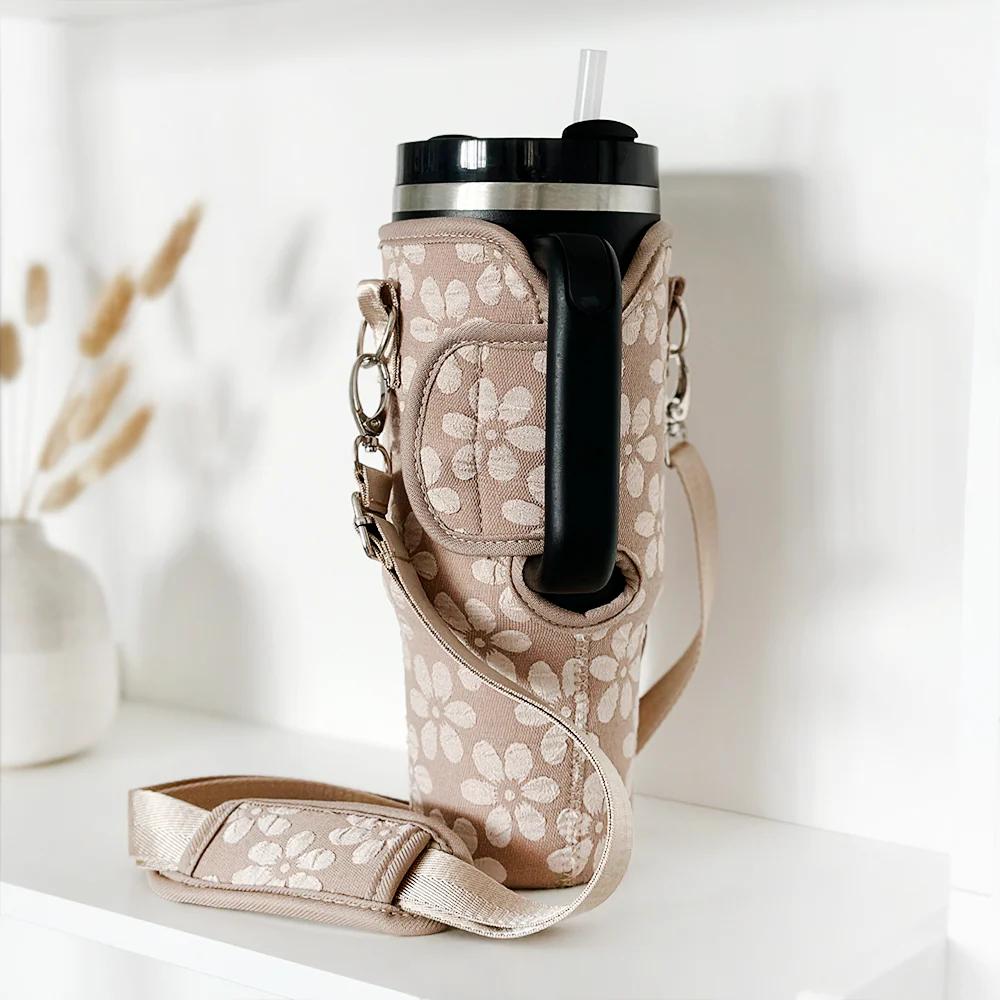 Mocha Flower Tumbler Carry Case by Coconut Lane - Image 4