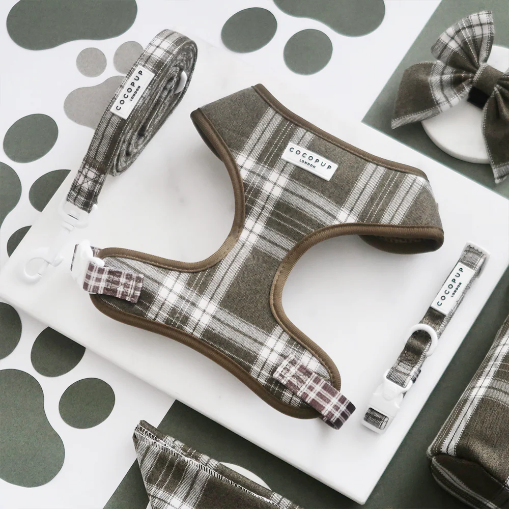 Olive Check Adjustable Neck HARNESS - Image 5