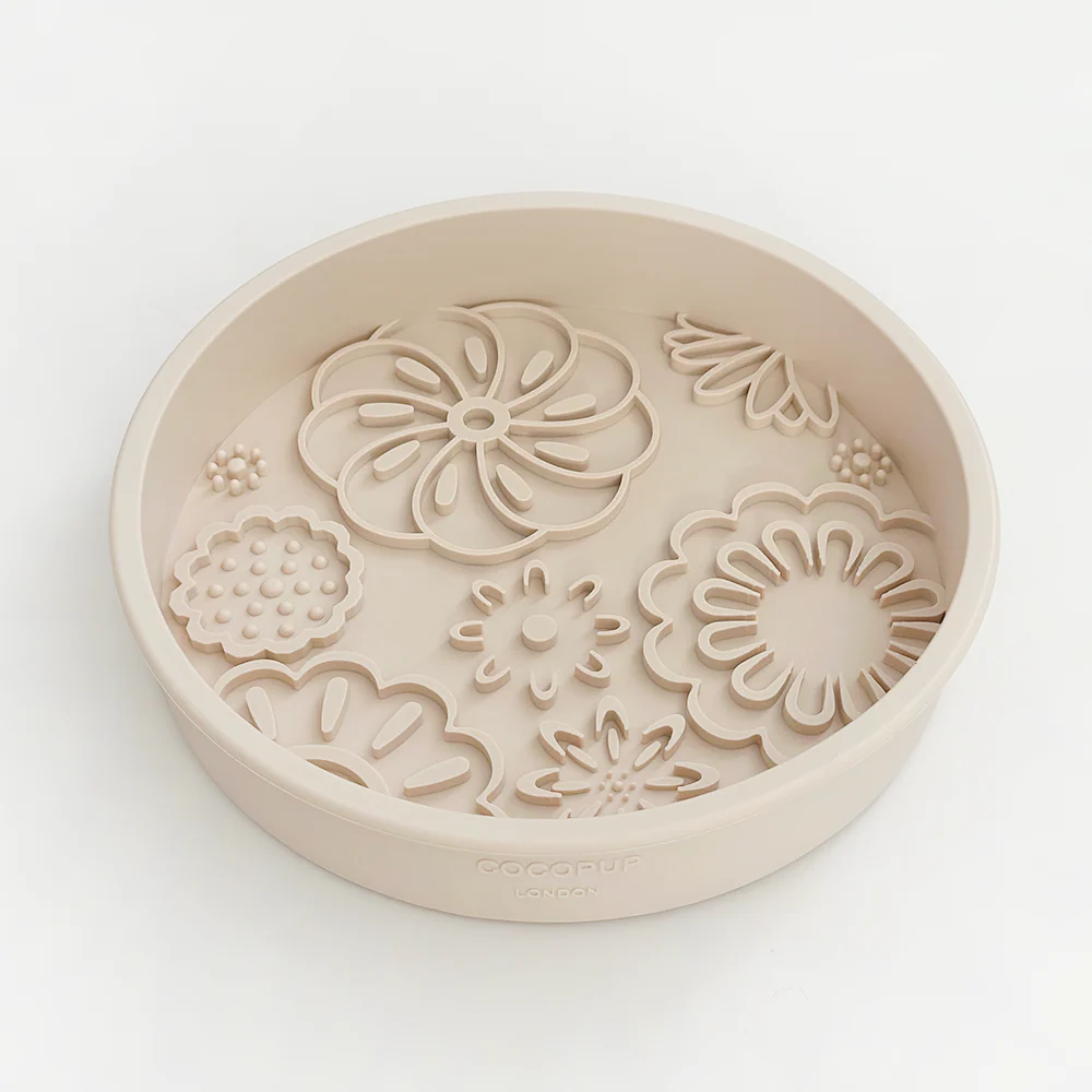 Slow Feeder Lick Dog Bowl - Baby Pink Flowers
