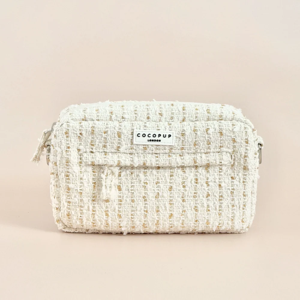 Vanilla Textured Tweed Dog Walking Bag Bundle - Image 2