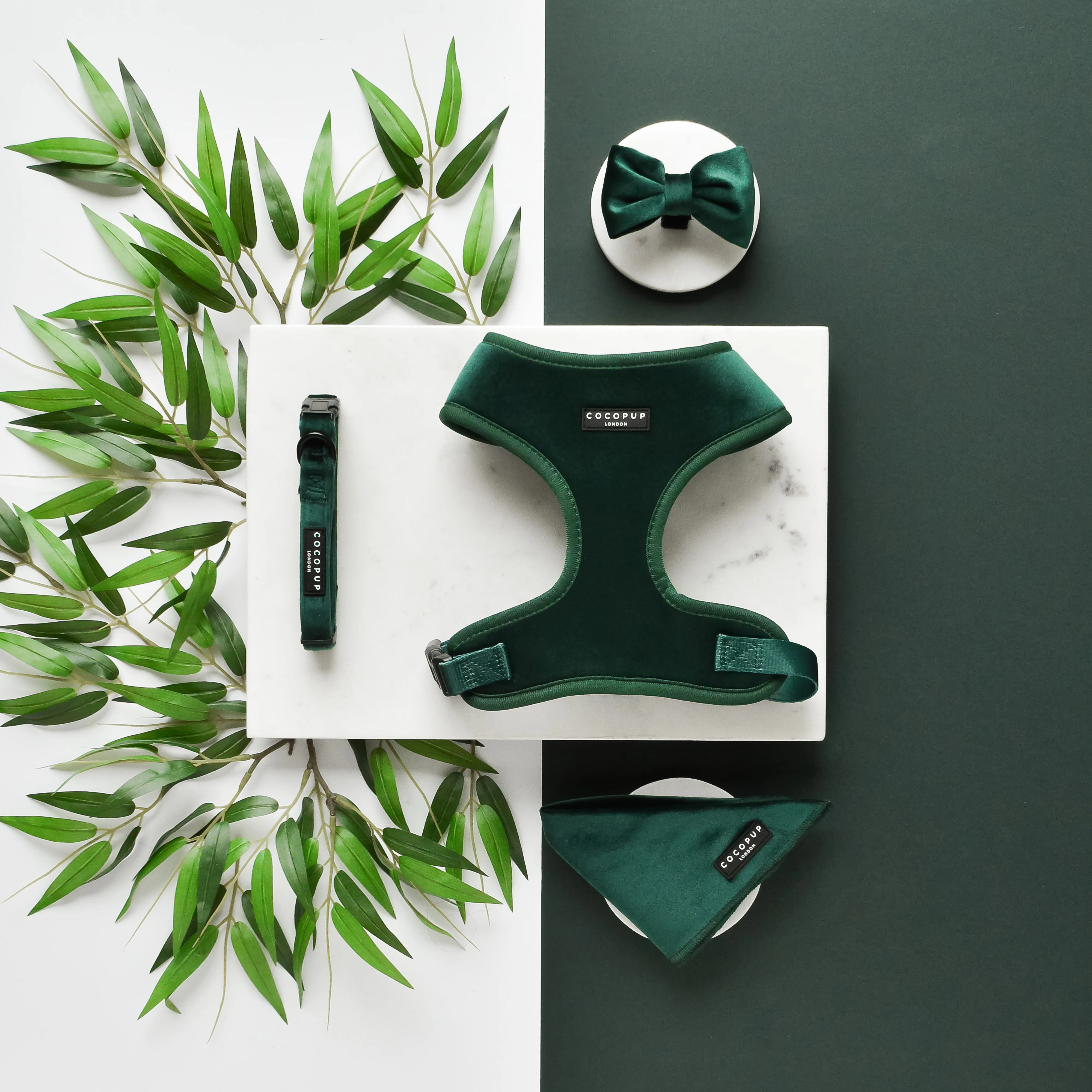 LUXE Velvet Bow Tie - Forest Green - Image 2